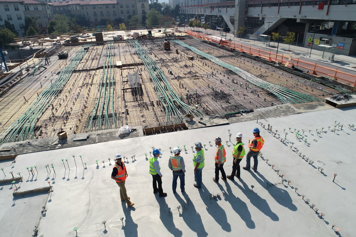 Active commercial construction site