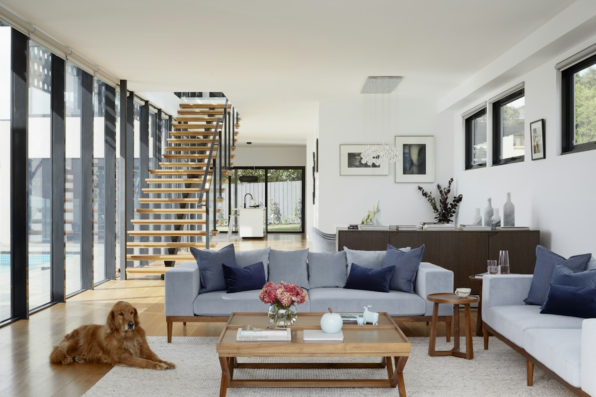 Completed open-concept living space